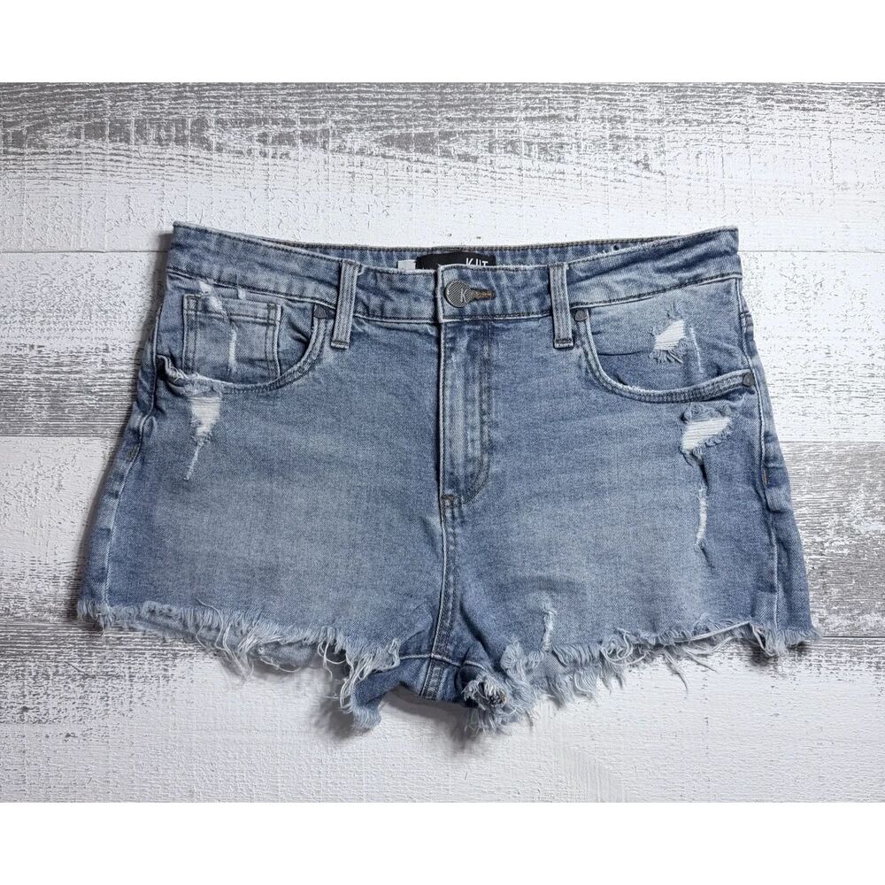 Kut From the Kloth High Rise Distressed Blue Jean Shorts Womens Size 8